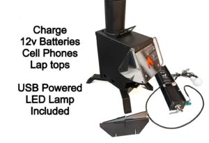 50 BMG Rocket Stove electric generator power with heat
